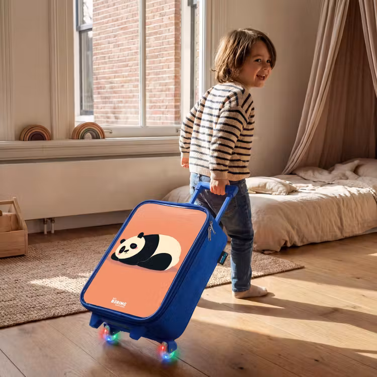 Children's suitcase - Blue - Panda - Sleeping - Orange — 2