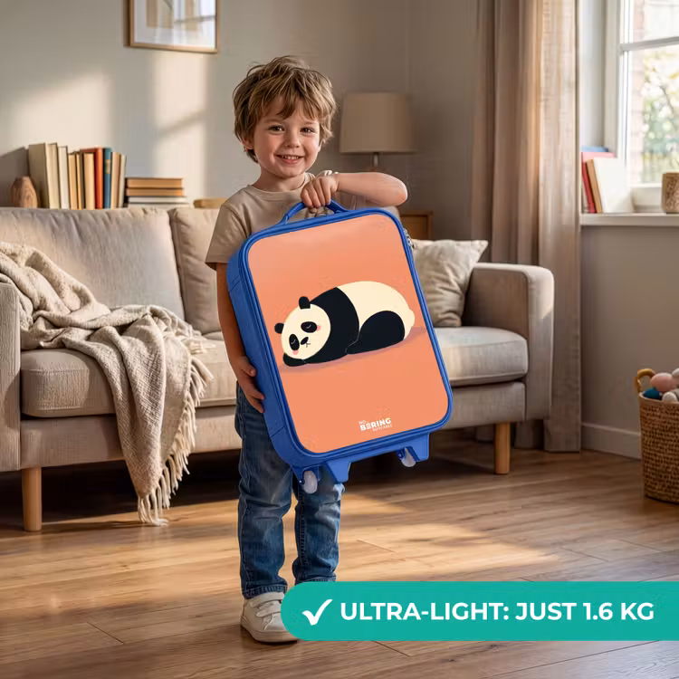 Children's suitcase - Blue - Panda - Sleeping - Orange — 3
