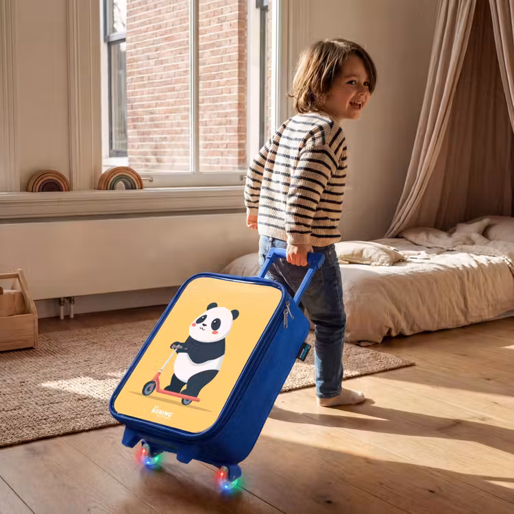 Children's suitcase - Blue - Panda - Step - Yellow — 2
