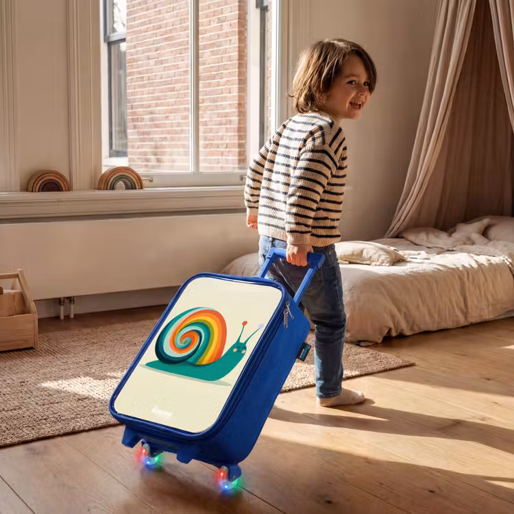 Children's suitcase - Blue - Snail - Rainbow - Colorful — 2
