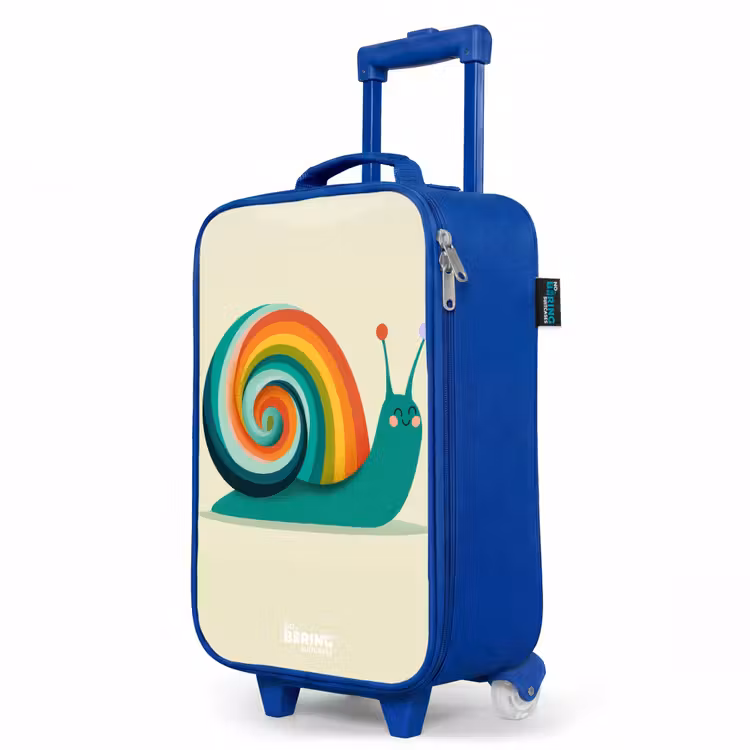 Children's suitcase - Blue - Snail - Rainbow - Colorful — 5