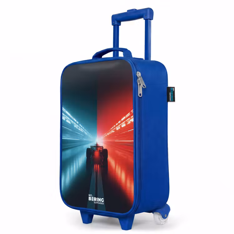 Children's suitcase - Blue - Track - Race car - Neon - Red — 5