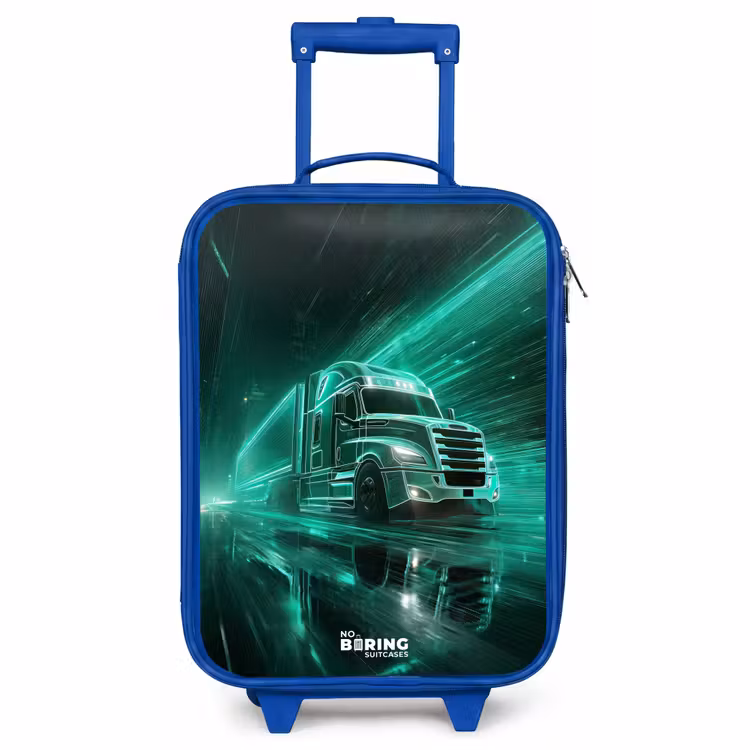 Children's suitcase - Blue - Truck - Neon - Green - City — 1