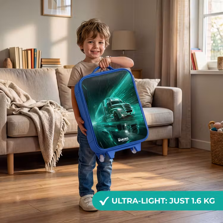 Children's suitcase - Blue - Truck - Neon - Green - City — 3