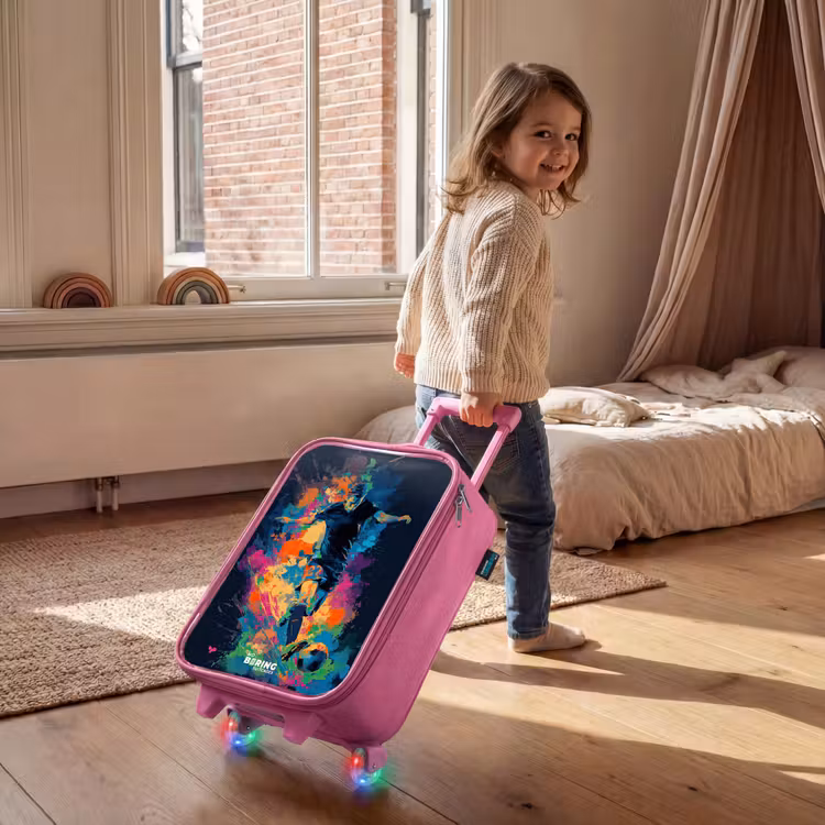 Children's suitcase - Pink - Neon - Footballer - Colorful — 2
