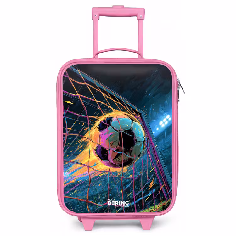 Children's suitcase - Pink - Neon - Net - Football - Colorful — 1