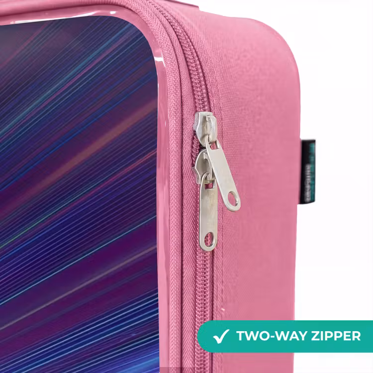 Children's suitcase - Pink - Neon - Race car - Light stripes - Purple — 4