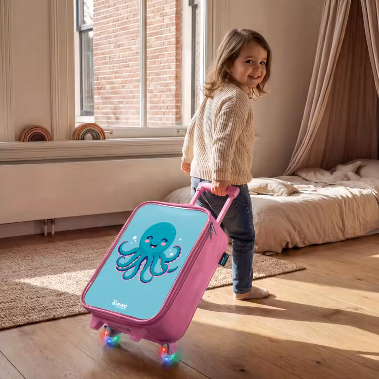 Children's suitcase - Pink - Octopus - Water - Blue — 2
