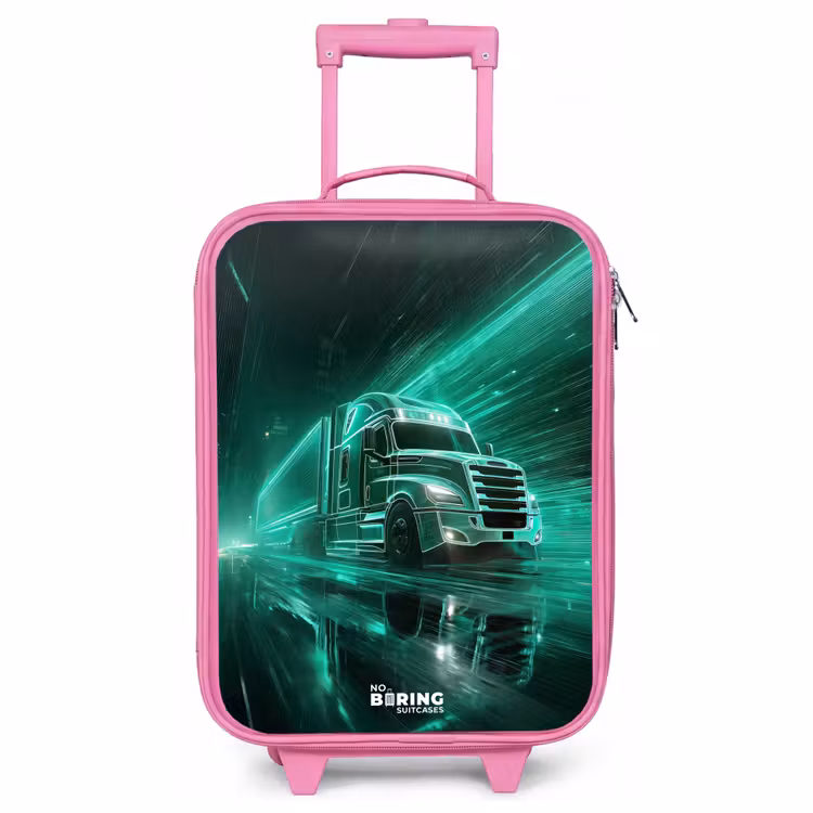 Children's suitcase - Pink - Truck - Neon - Green - City — 1