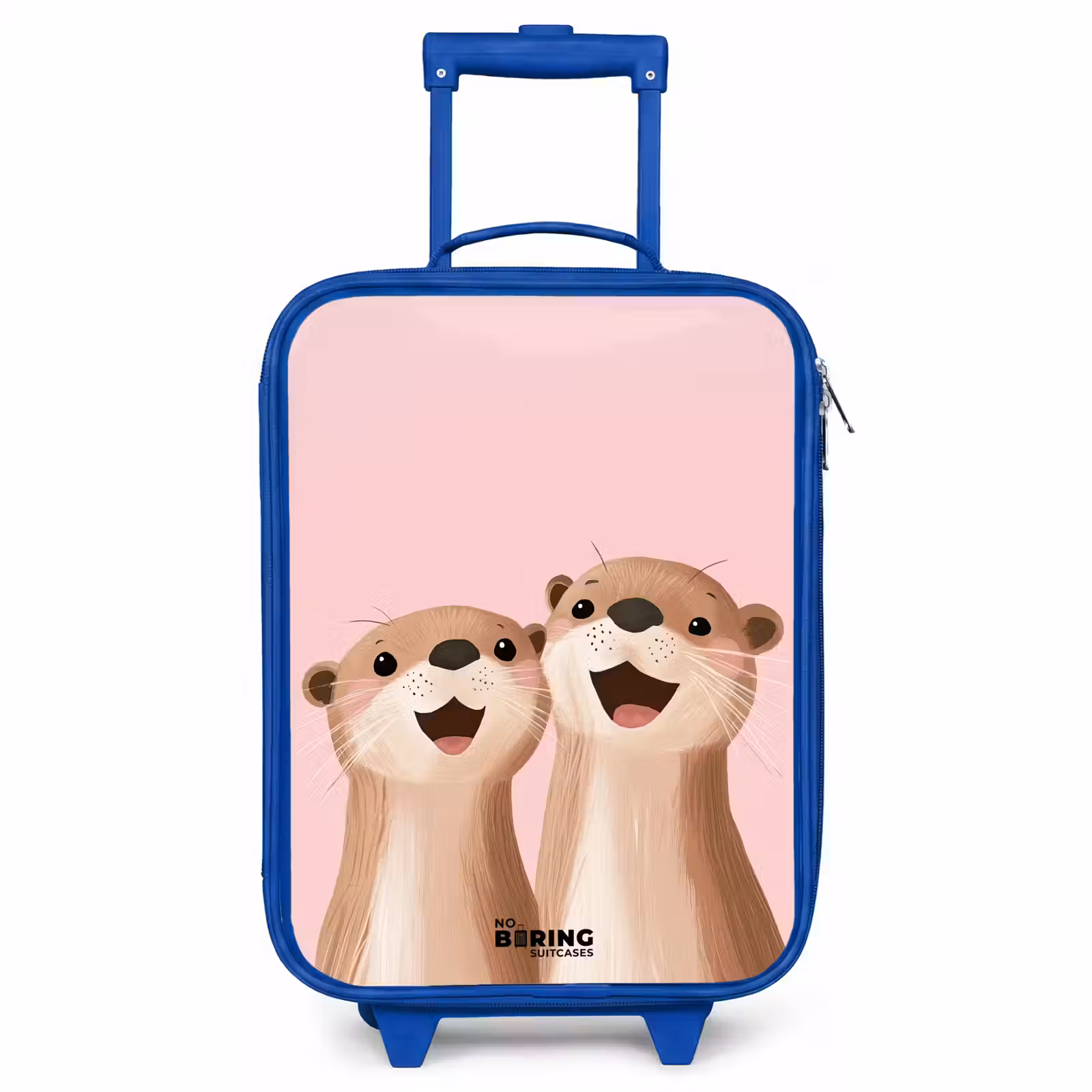 Children's suitcase - Blue - Otters - Laughter - Pink - Illustration — 1