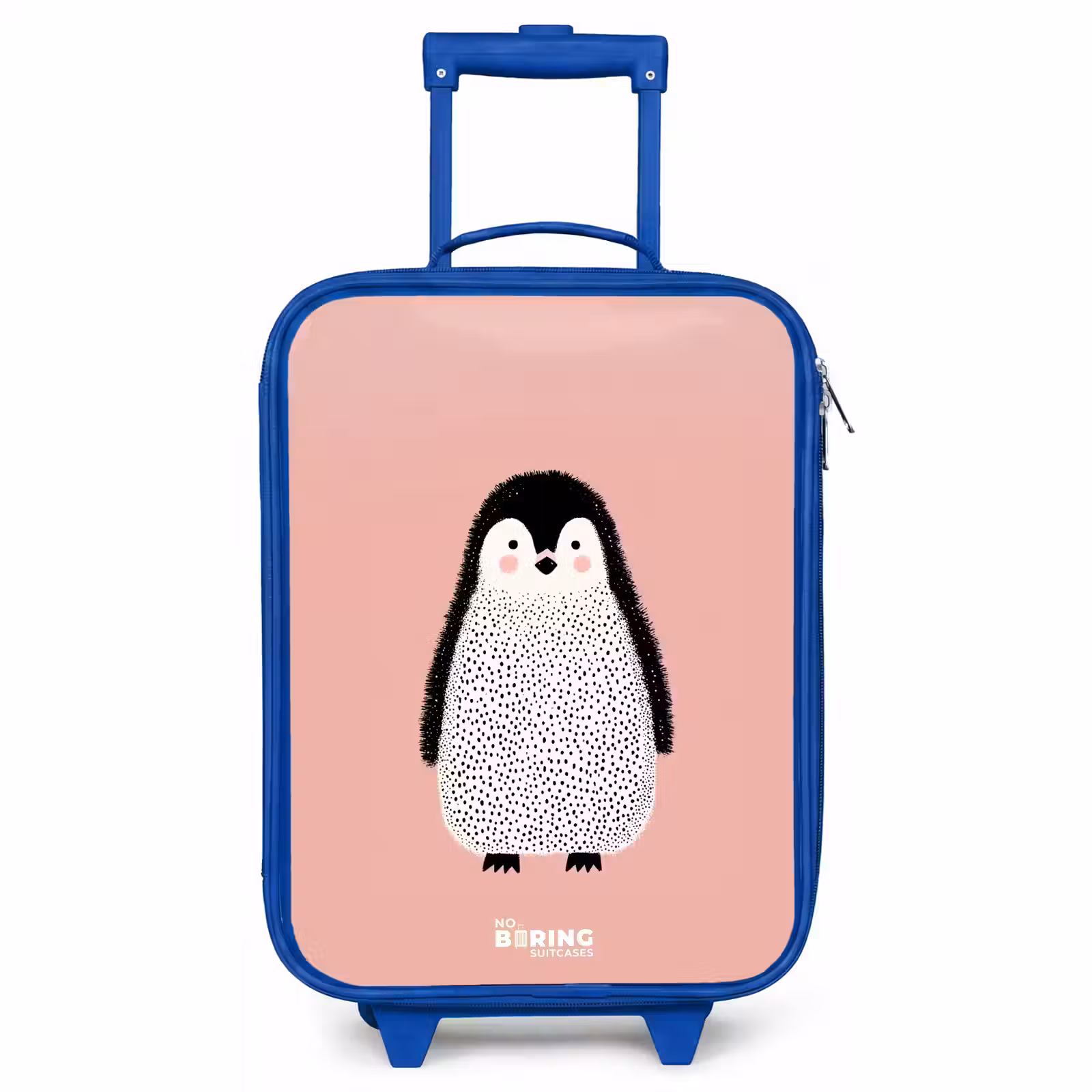Children's suitcase - Blue - Penguin - Dots - Pink - Minimalist — 1