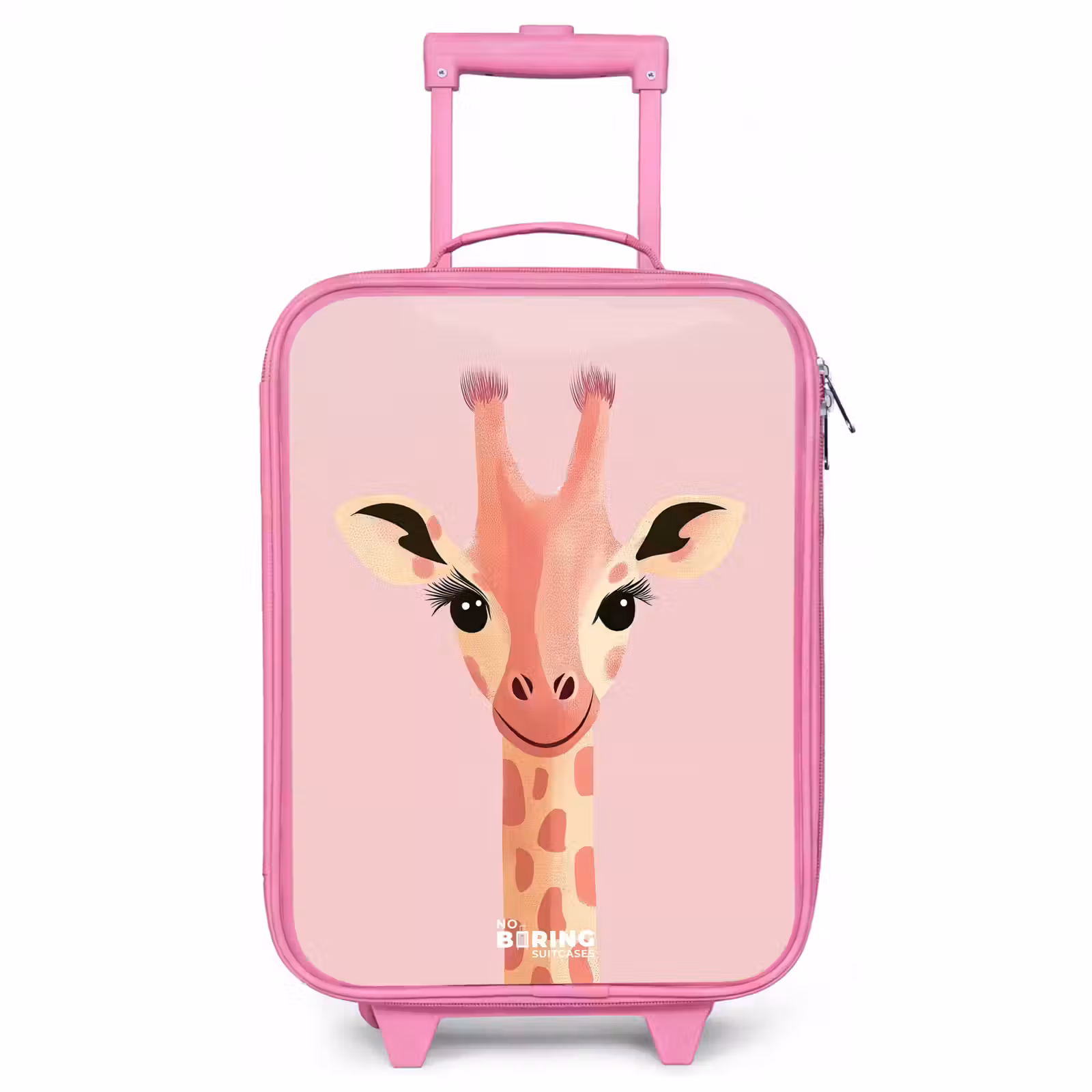 Children's suitcase - Pink - Giraffe - Eyelashes - Minimalist - Pink — 1