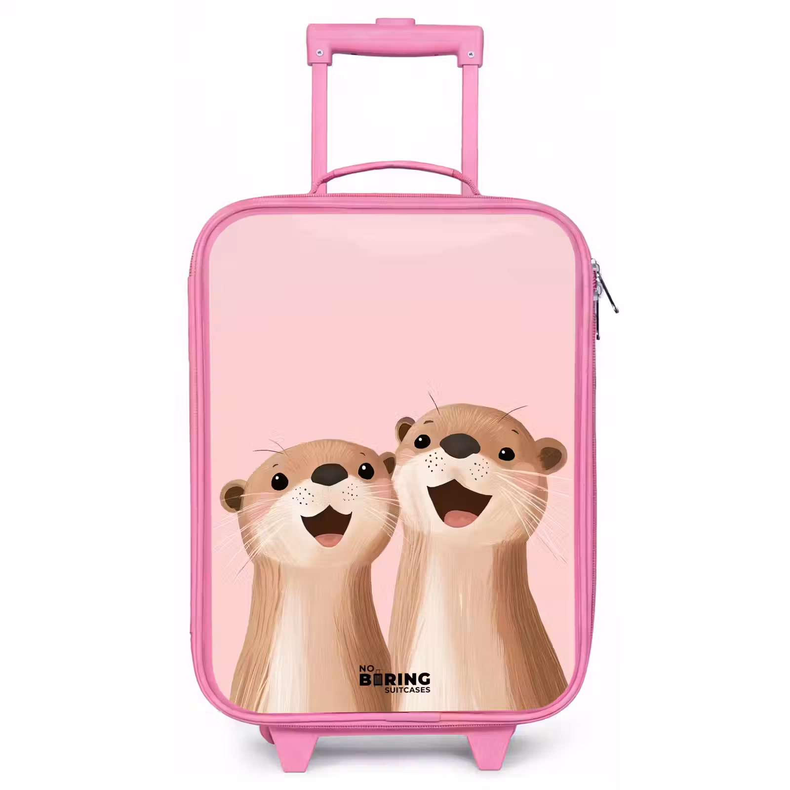 Children's suitcase - Pink - Otters - Laughter - Pink - Illustration — 1