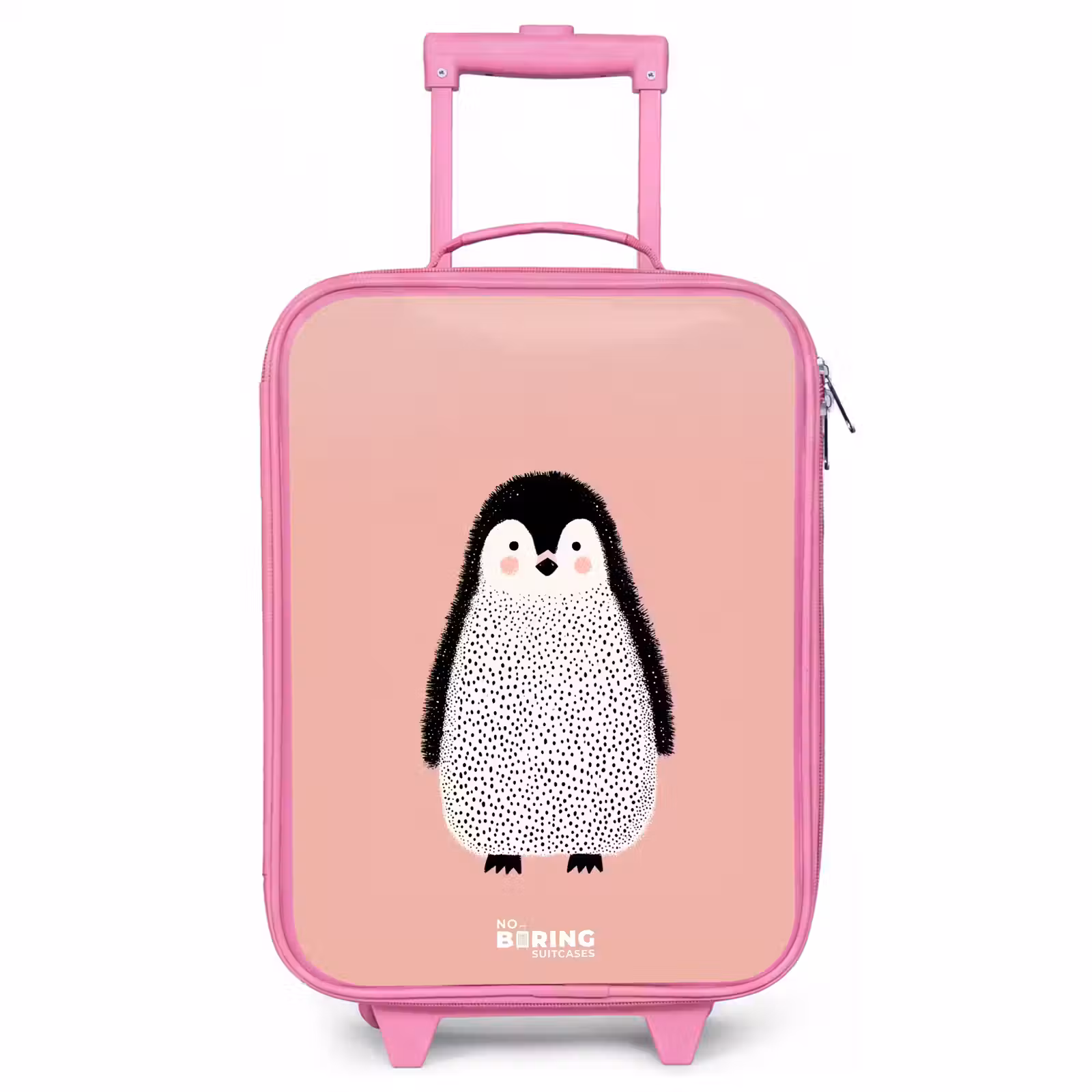 Children's suitcase - Pink - Penguin - Dots - Pink - Minimalist — 1