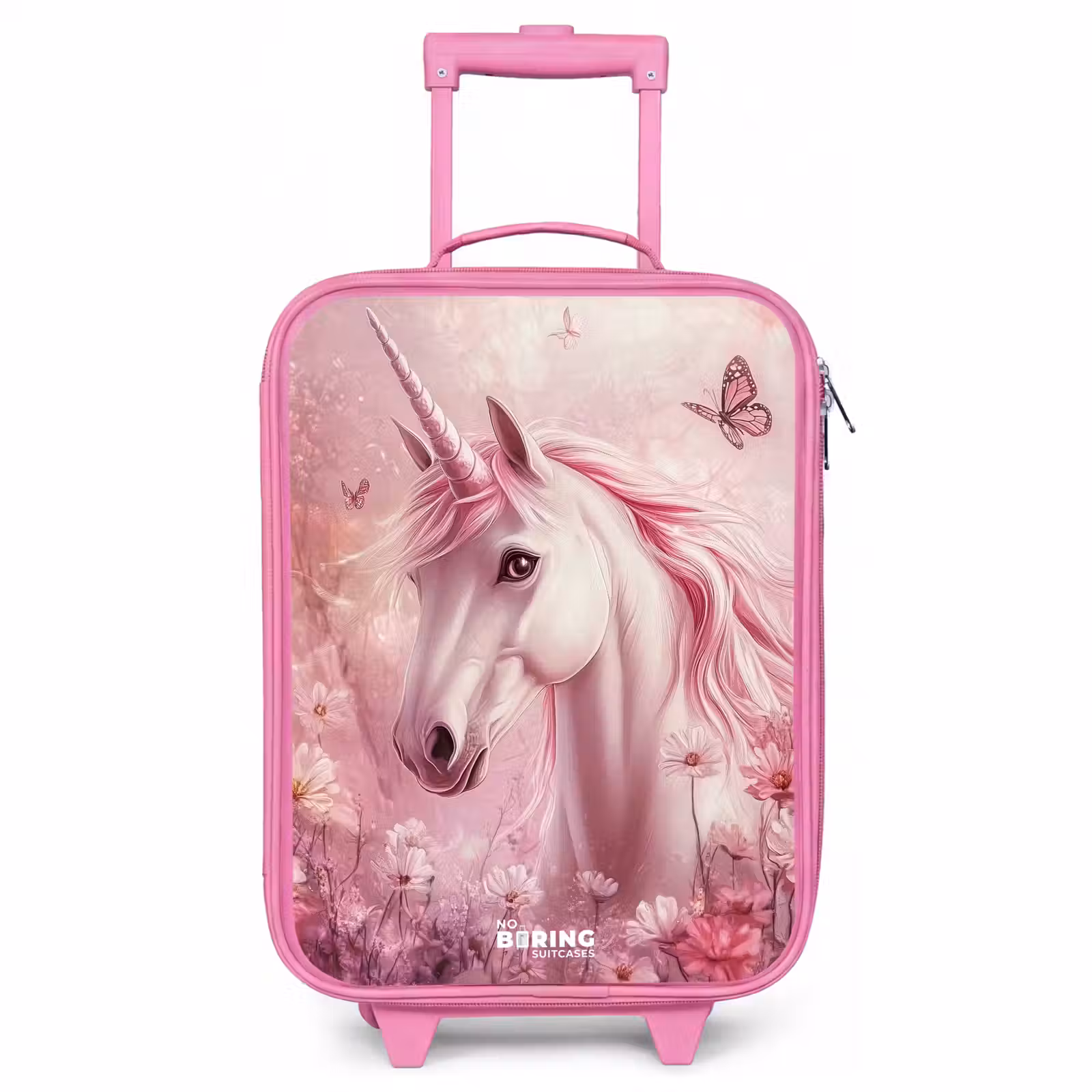 Children's suitcase - Pink - Unicorn - Pink - Butterflies - Flowers — 1