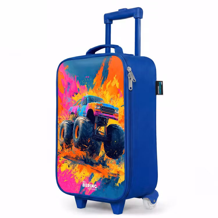 Children's suitcase - Blue - Monster truck - Paint splatter - Colorful - Explosion — 5