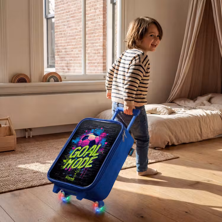 Children's suitcase - Blue - Neon - Graffiti - Football - Colorful — 2