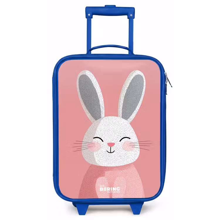 Children's suitcase - Blue - Pink - Rabbit - Smile - Illustration — 1