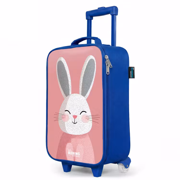 Children's suitcase - Blue - Pink - Rabbit - Smile - Illustration — 5