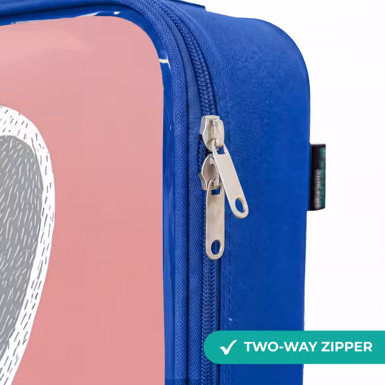 Children's suitcase - Blue - Pink - Rabbit - Smile - Illustration — 6