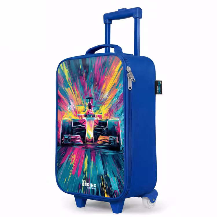 Children's suitcase - Blue - Race car - Explosion - Colorful - Abstract — 5