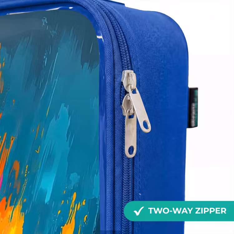 Children's suitcase - Blue - Tractor - Green - Abstract - Brush strokes — 6