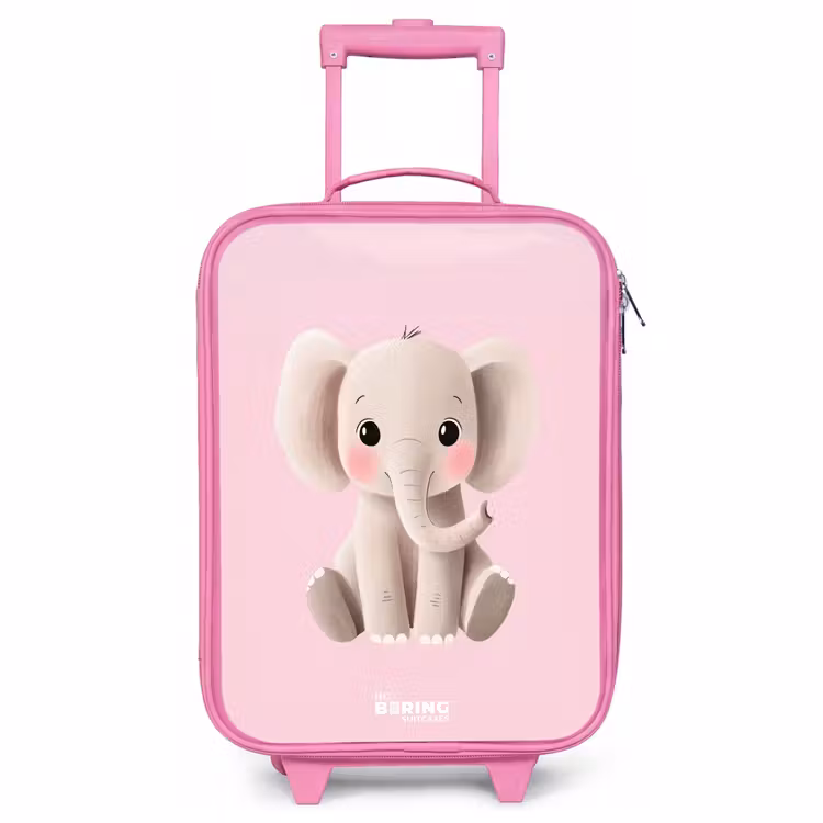 Children's suitcase - Pink - Elephant - Baby - Blushes - Illustration — 1