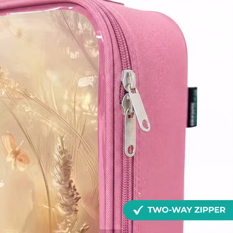 Children's suitcase - Pink - Flowers - Brown - Bunny - Butterfly — 4