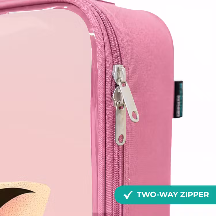 Children's suitcase - Pink - Giraffe - Eyelashes - Minimalist - Pink — 4