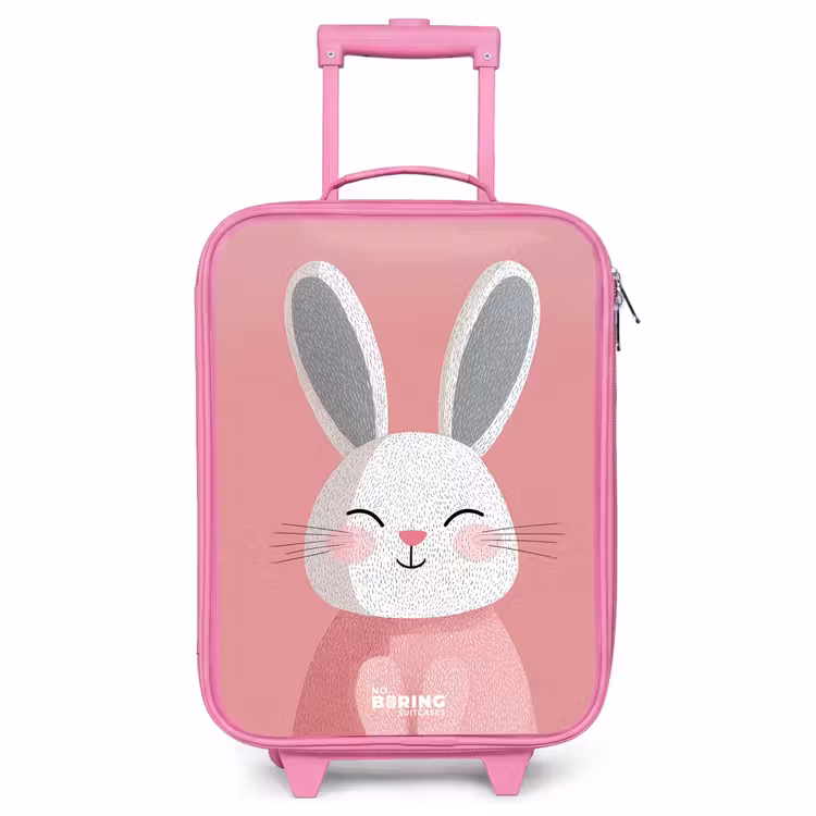 Children's suitcase - Pink - Pink - Rabbit - Smile - Illustration — 1