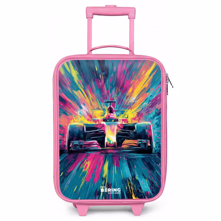 Children's suitcase - Pink - Race car - Explosion - Colorful - Abstract — 1