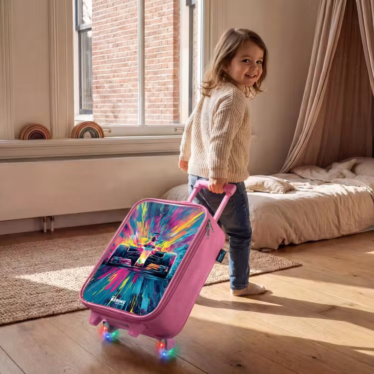 Children's suitcase - Pink - Race car - Explosion - Colorful - Abstract — 2