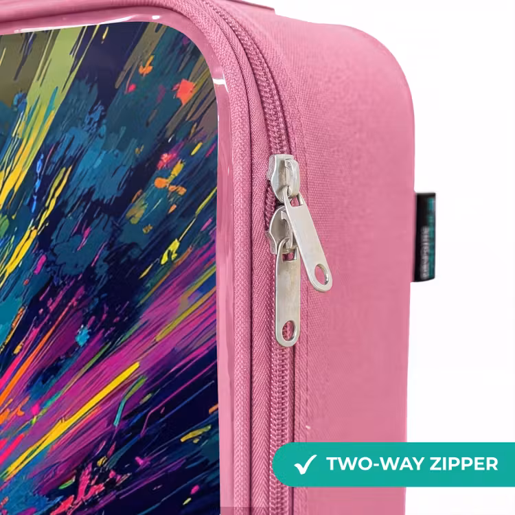 Children's suitcase - Pink - Sports car - Explosion - Colorful - Paint stripes — 4