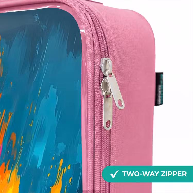 Children's suitcase - Pink - Tractor - Green - Abstract - Brush strokes — 4