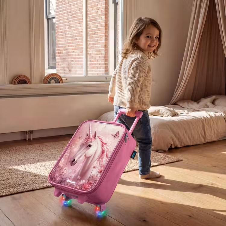 Children's suitcase - Pink - Unicorn - Pink - Butterflies - Flowers — 2