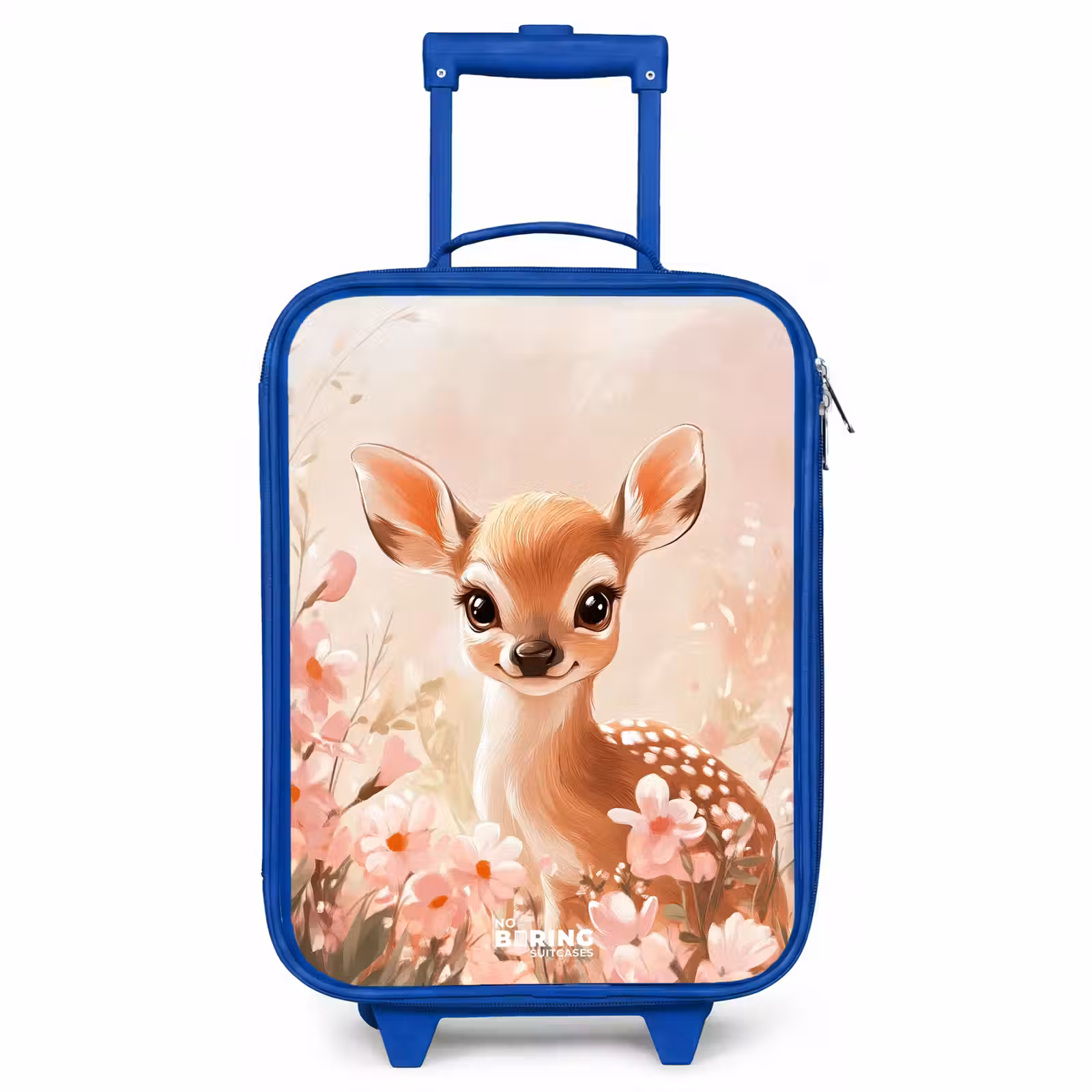 Children's suitcase - Blue - Deer - Eyes - Dots - Flowers — 1