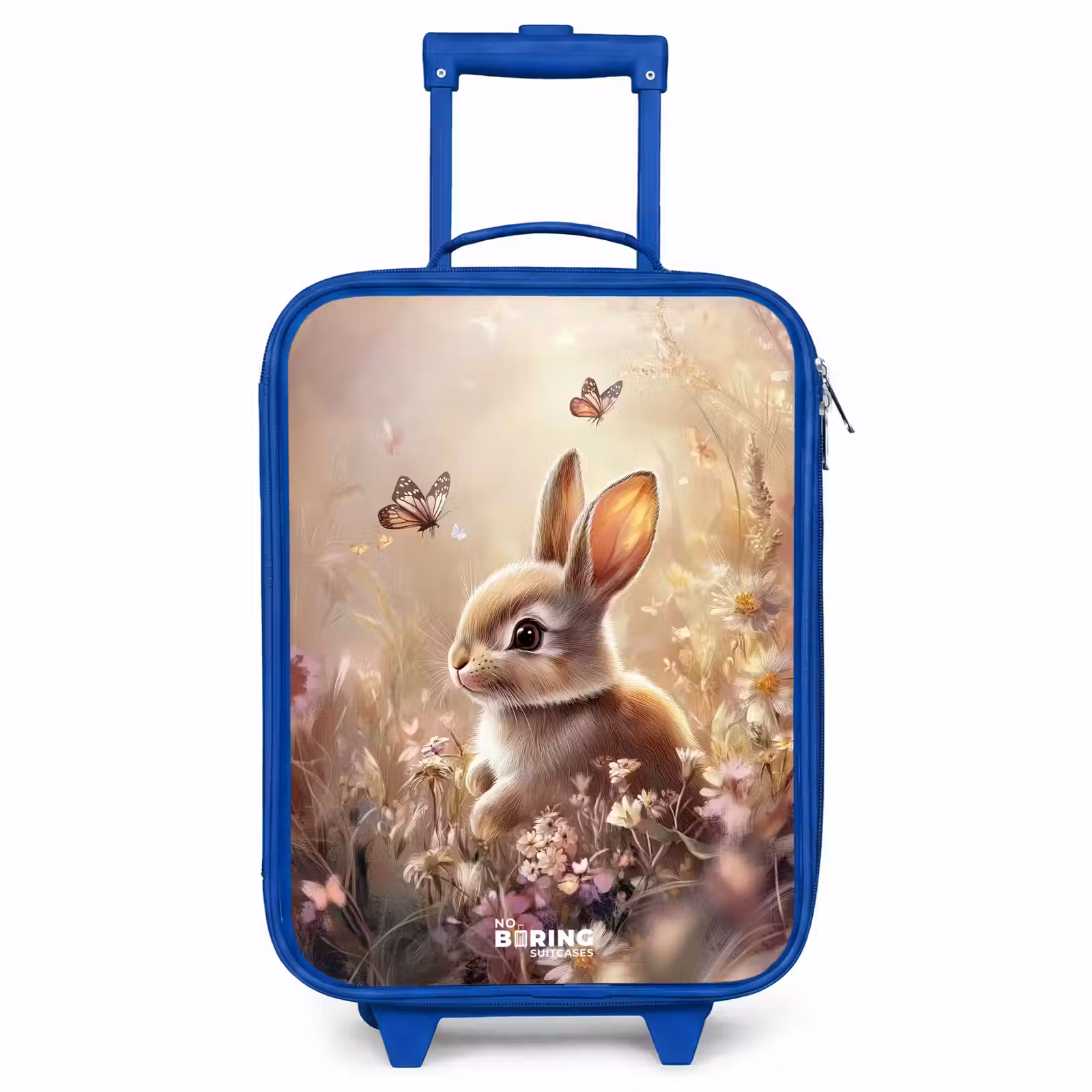 Children's suitcase - Blue - Flowers - Brown - Bunny - Butterfly — 1