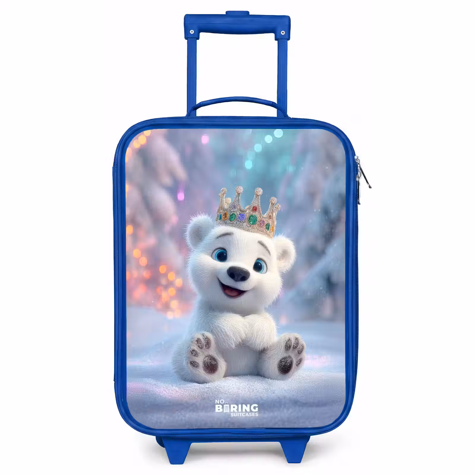 Children's suitcase - Blue - Polar bear - Crown - Winter — 1