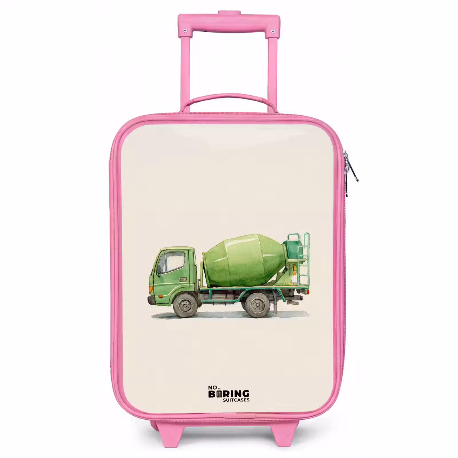Children's suitcase - Pink - Concrete mixer - Signed - Green — 1