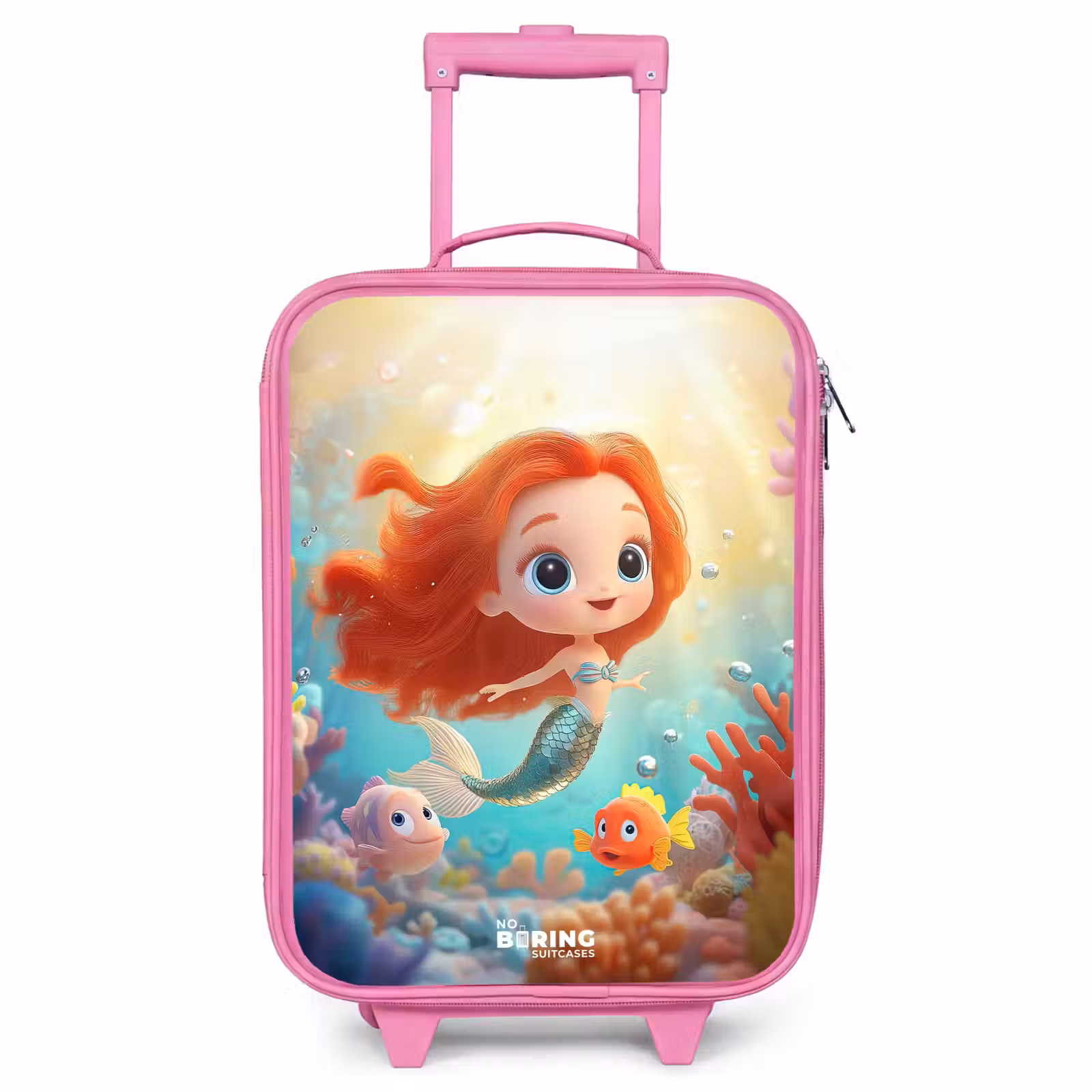 Children's suitcase - Pink - Mermaid - Fish - Coral — 1