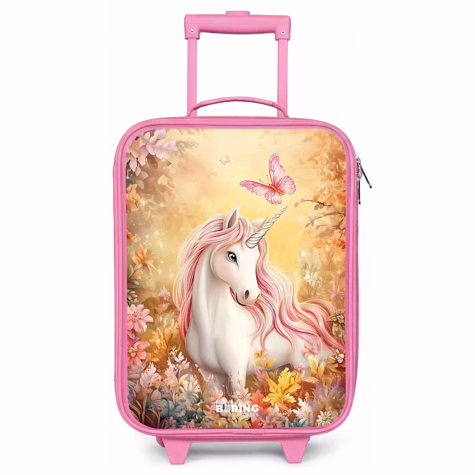 Children's suitcase - Pink - Unicorn - Butterfly - Pink - Mane — 1