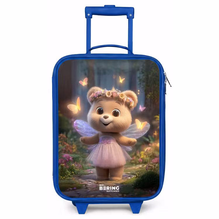 Children's suitcase - Blue - Bear - Butterflies - Forest - Fairy — 1