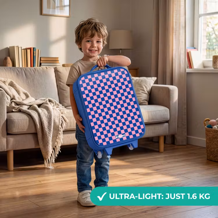 Children's suitcase - Blue - Cubes - Blue - Pink — 3