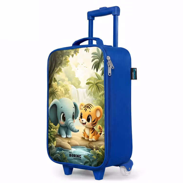 Children's suitcase - Blue - Elephant - Tiger - Forest - Jungle — 5