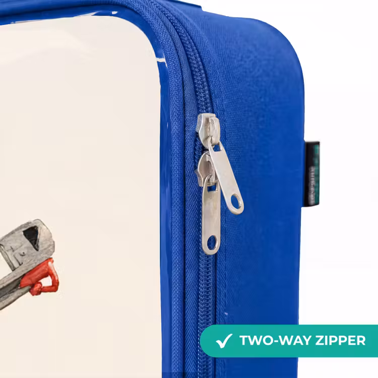 Children's suitcase - Blue - Fire truck - Signed - Red — 6