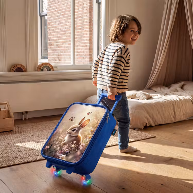 Children's suitcase - Blue - Flowers - Brown - Bunny - Butterfly — 2
