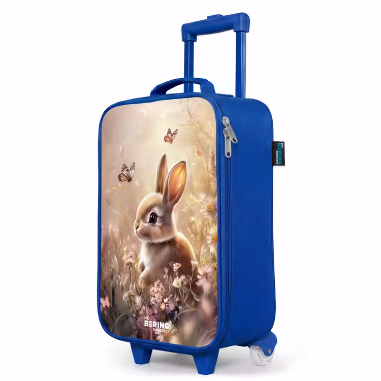 Children's suitcase - Blue - Flowers - Brown - Bunny - Butterfly — 5