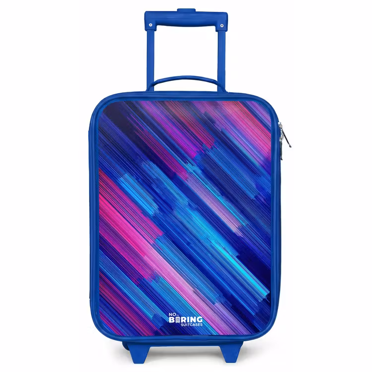 Children's suitcase - Blue - Neon - Stripes - Abstract - Blue - Pink — 1