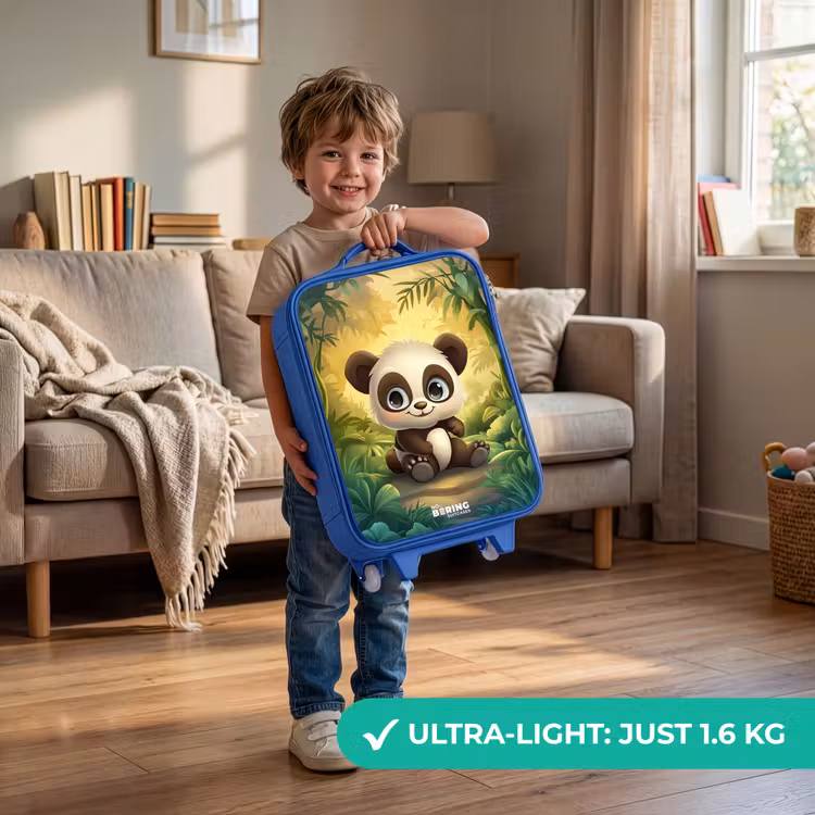 Children's suitcase - Blue - Panda - Bamboo Forest - Green — 3