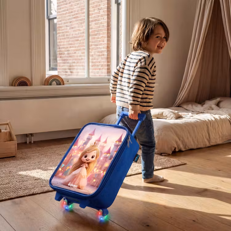 Children's suitcase - Blue - Princess - Pink - Castle — 2